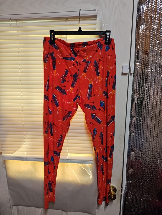 LuLaRoe Pants - LuLaRoe Red Rocket Print Kids Leggings